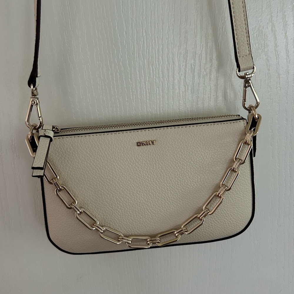 DKNY Ivory Leather Crossbody Bag - Picture 5 of 6